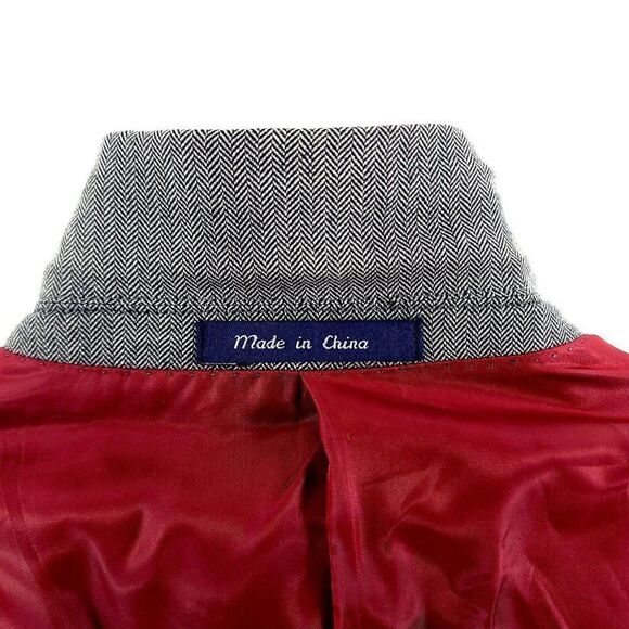 Alan Flusser Silk Worsted Wool Gray Herringbone 2 Button Blazer 40R - Picture 13 of 14